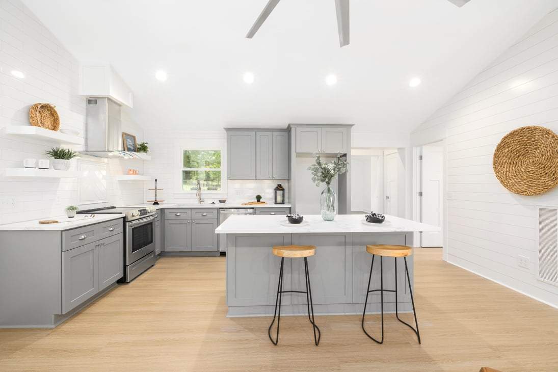 Stools under a Kitchen Island